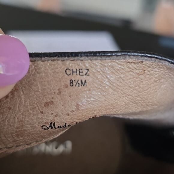 Black Suede Wedge Ankle Boots Size 8.5 Donald Pliner Chez Preppy Boho Gothic - Picture 7 of 11